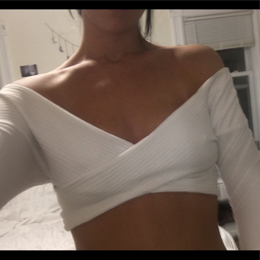 Kimchi Blue Urban Outfitters white cross crop